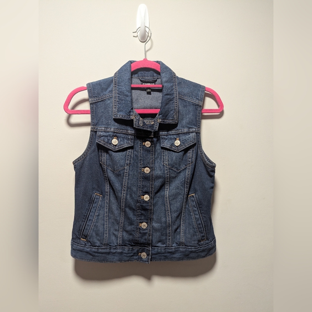 Express Blue Denim Vest